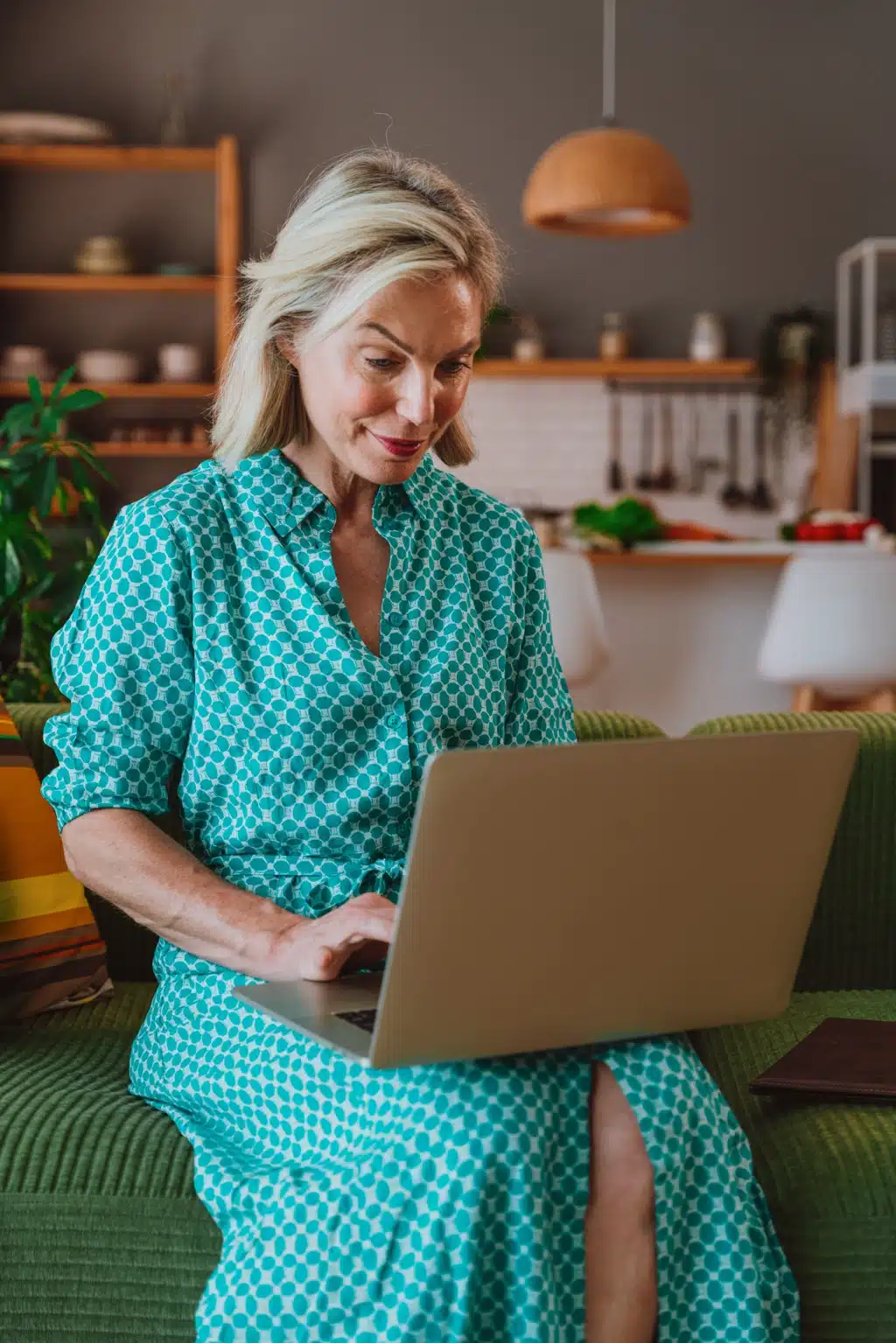 Older woman preparing a tax credit application for home-support services.